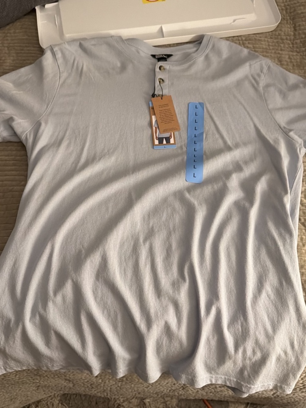 Eddie Bauer Short Sleeve Henley Gray Large